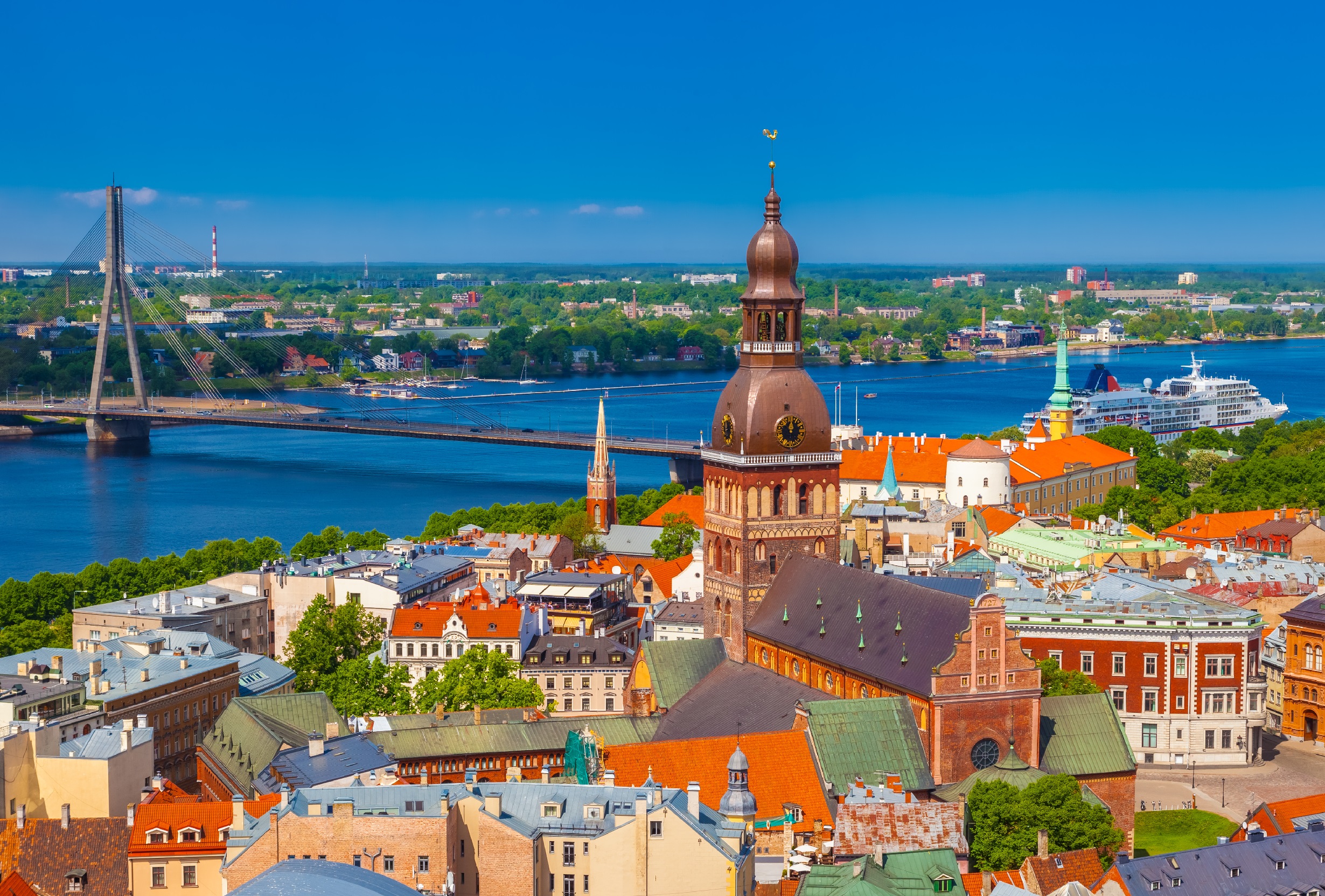 View from tower of Saint Peters Church on Riga city, Latvia